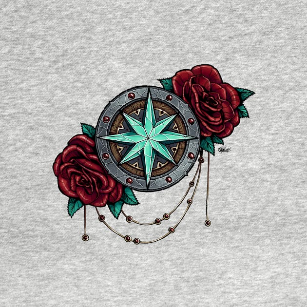 Compass Rose & Roses by Indi Martin